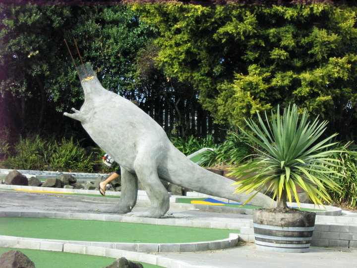 The official Dead Things mascot, a headless theropod I photographed in a disused mini-golf course in Auckland, New Zealand, in 2010, kind of sums up how I feel right now about this new study.