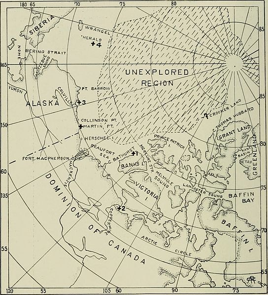 A 1915 map shows Wrangel Island at upper left. Credit: Flickr Commons.