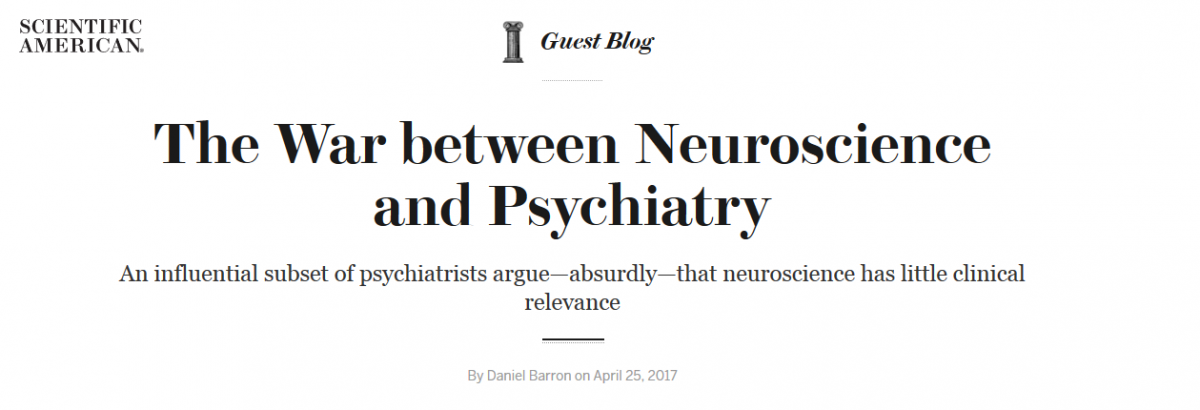 The Fake “War Between Neuroscience and Psychiatry”