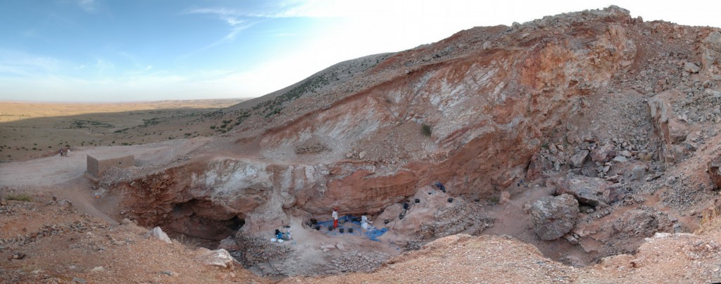 The Jebel Irhoud site first yielded hominin fossils in the 1960s; the latest find, remains of at least five individuals, was discovered in YEAR. (Credit Shannon McPherron, MPI EVA Leipzig)