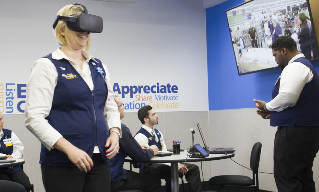 Walmart plans for all of its training academies to incorporate virtual reality experiences by the end of 2017. Credit: STRIVR