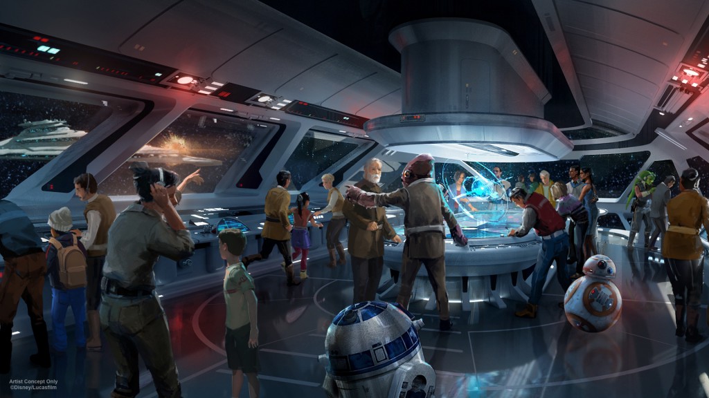 A Disney Star Wars theme park will include attractions such as having visitors help fight off enemy spaceships. Credit: Disney | Lucasfilm