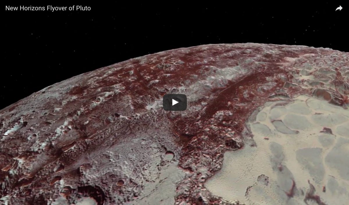 Soar over Pluto's mountains and icy plains in this cool flyover based on data from NASA's New Horizons spacecraft