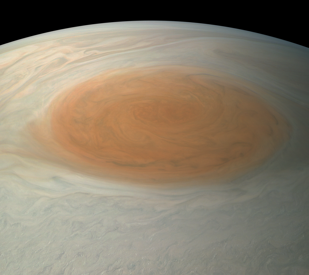 Here's what the Great Red Spot would look like if you could fly to Jupiter to see the monster hurricane yourself