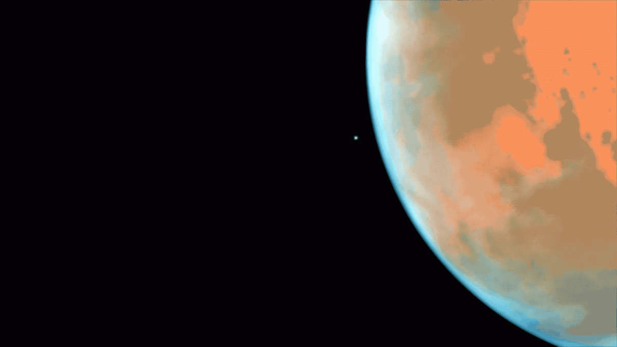 This is just really cool – a time-lapse animation from the Hubble telescope showing a tiny moon zinging around Mars