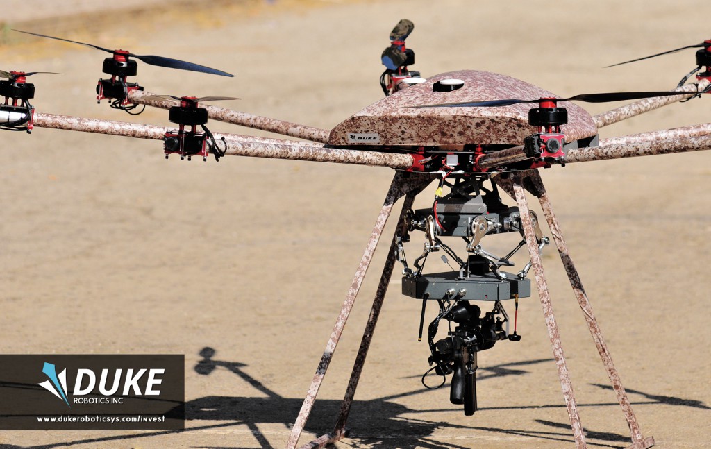 The TIKAD drone was developed by Israeli military veterans who wanted a flying sniper drone that could support troops on the ground. Credit: Duke Robotics