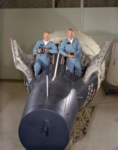 Aldrin and Lovell before their flight. NASA.