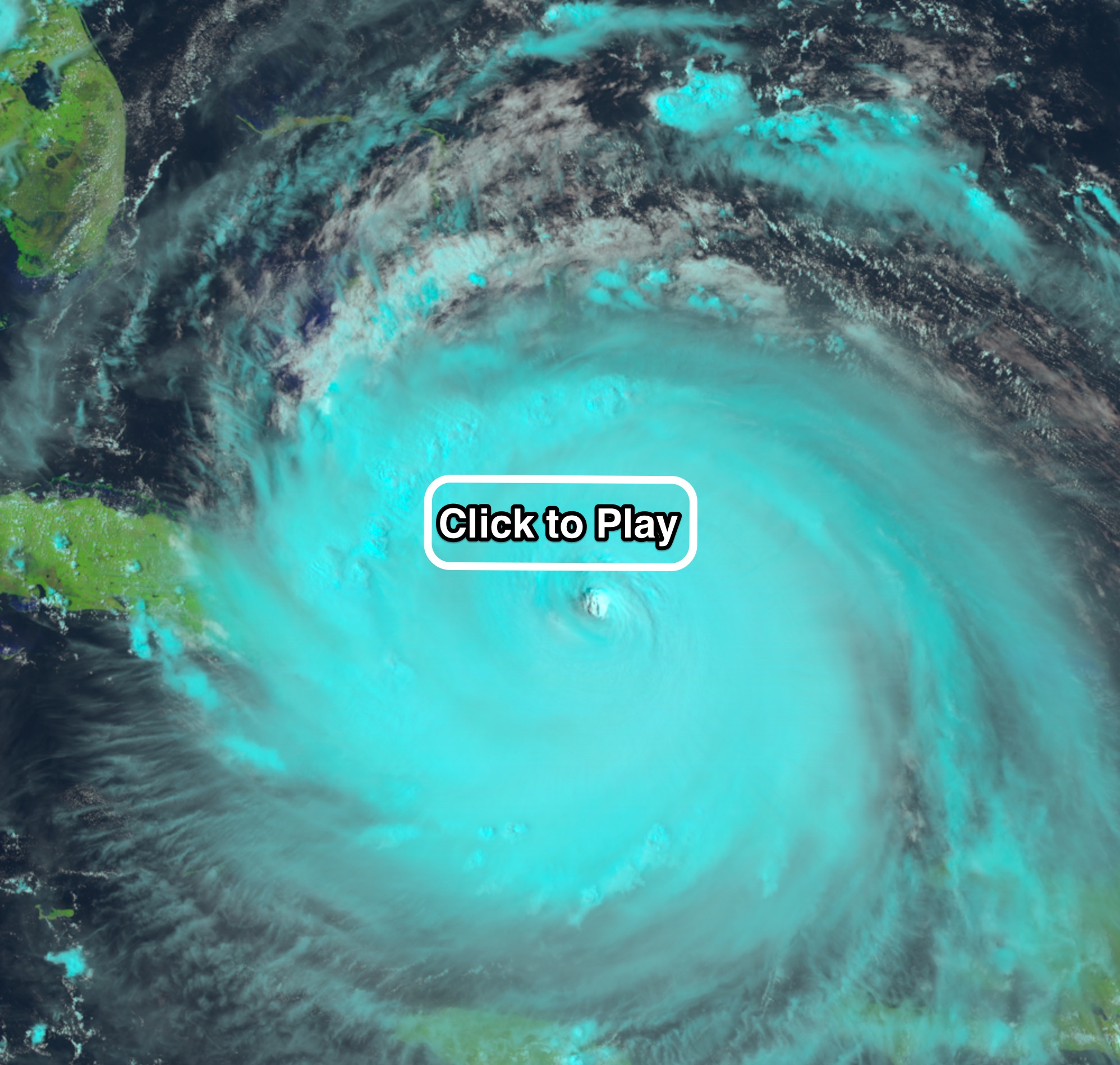 An animation of high resolution GOES-16 weather satellite images shows extreme Hurricane Irma swirling near Cuba on Friday, Sept. 8, 2017. (Source: RAMMB Slider)