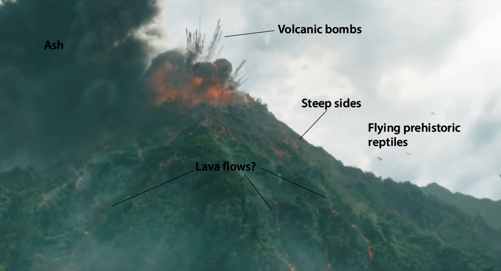 The volcano in the Jurassic World: Fallen Kingdom trailer.