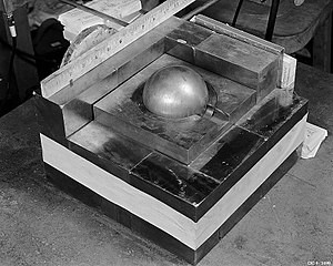 A replica of what the Demon Core would have looked like at the time of the accident. (Credit: Los Alamos National Laboratory/Wikimedia Commons)