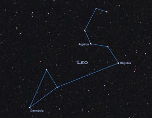Regulus, the bright star in the constellation Leo, lies just on the outer boundary of Stephen Hawking's information bubble. (Credit: StarryNight)