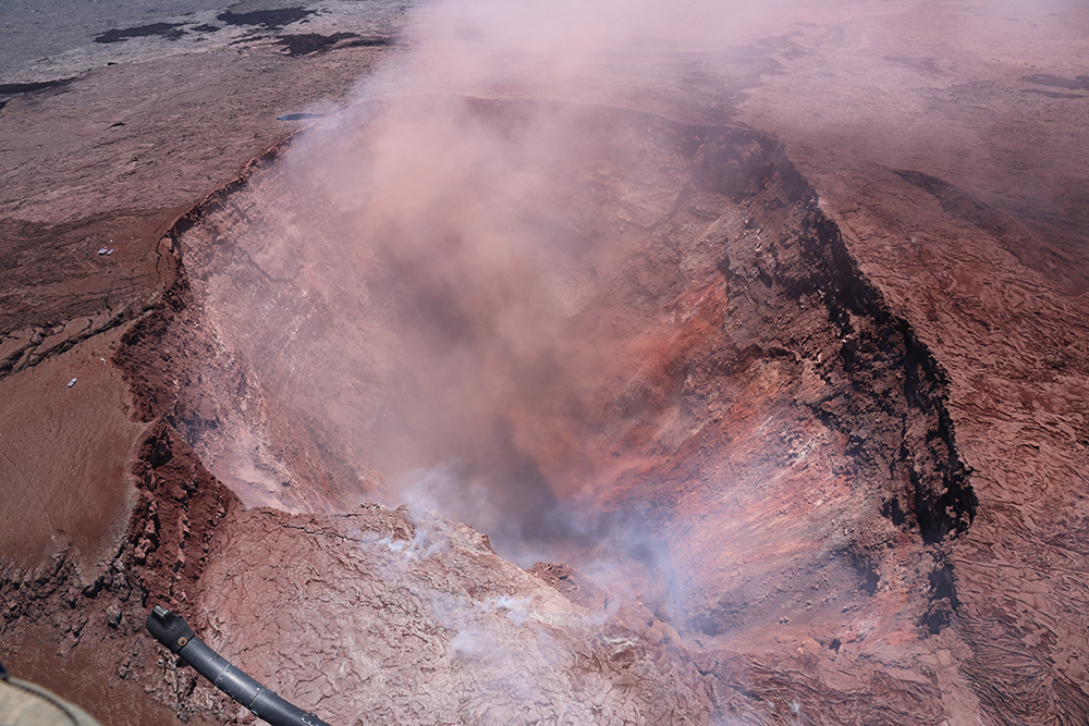 The collapsed floor of the Pu'u O'o crater after the M5 earthquake on May 3, 2018. USGS/HVO.