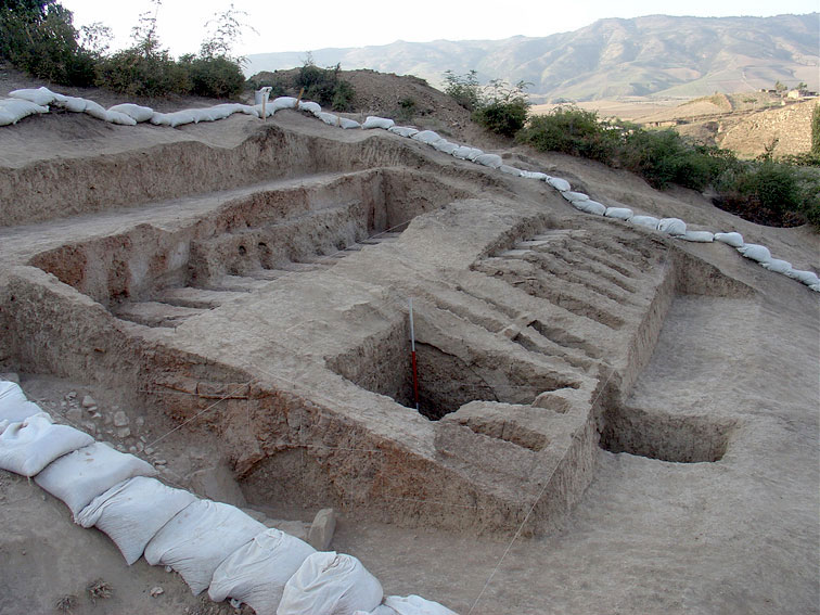 Excavations of a brick kiln's ruins near the Gorgan Wall. (Credit: Arman Ershadi)