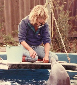 Carol with a dolphin