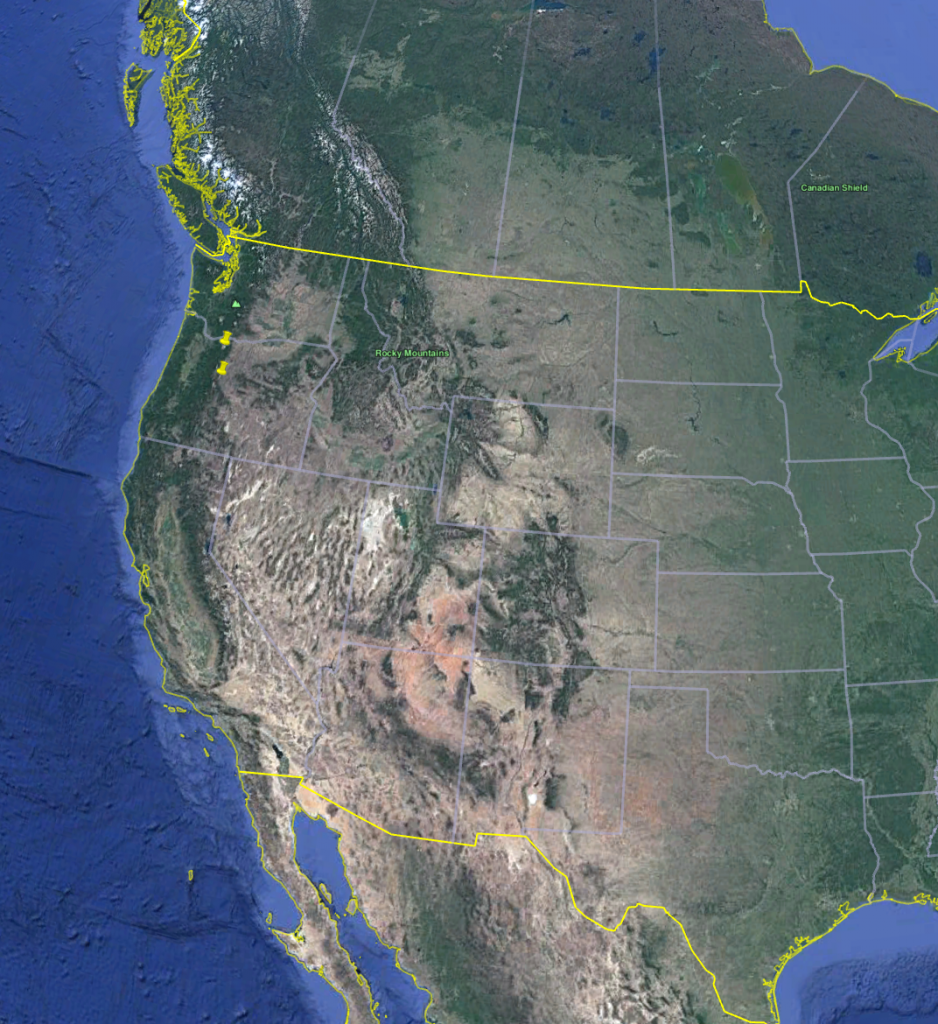 The mountain terrane of western North America cross the borders of Canada, the U.S. and Mexico with reckless abandon.