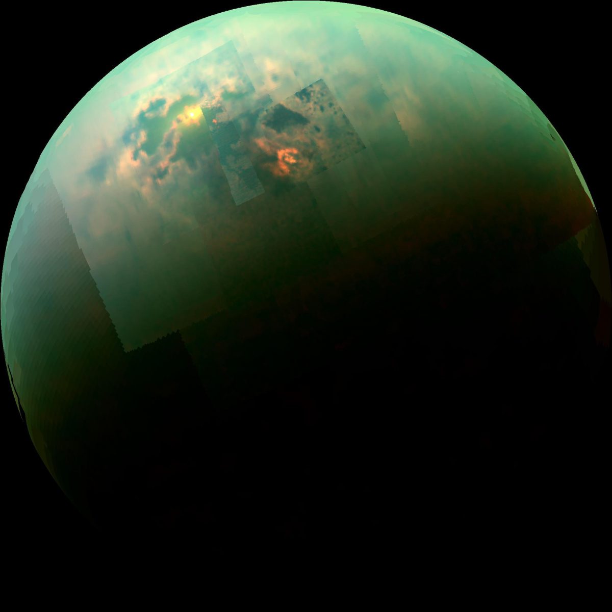 Cloudless, Methane Rain Falls on Titan's North Pole